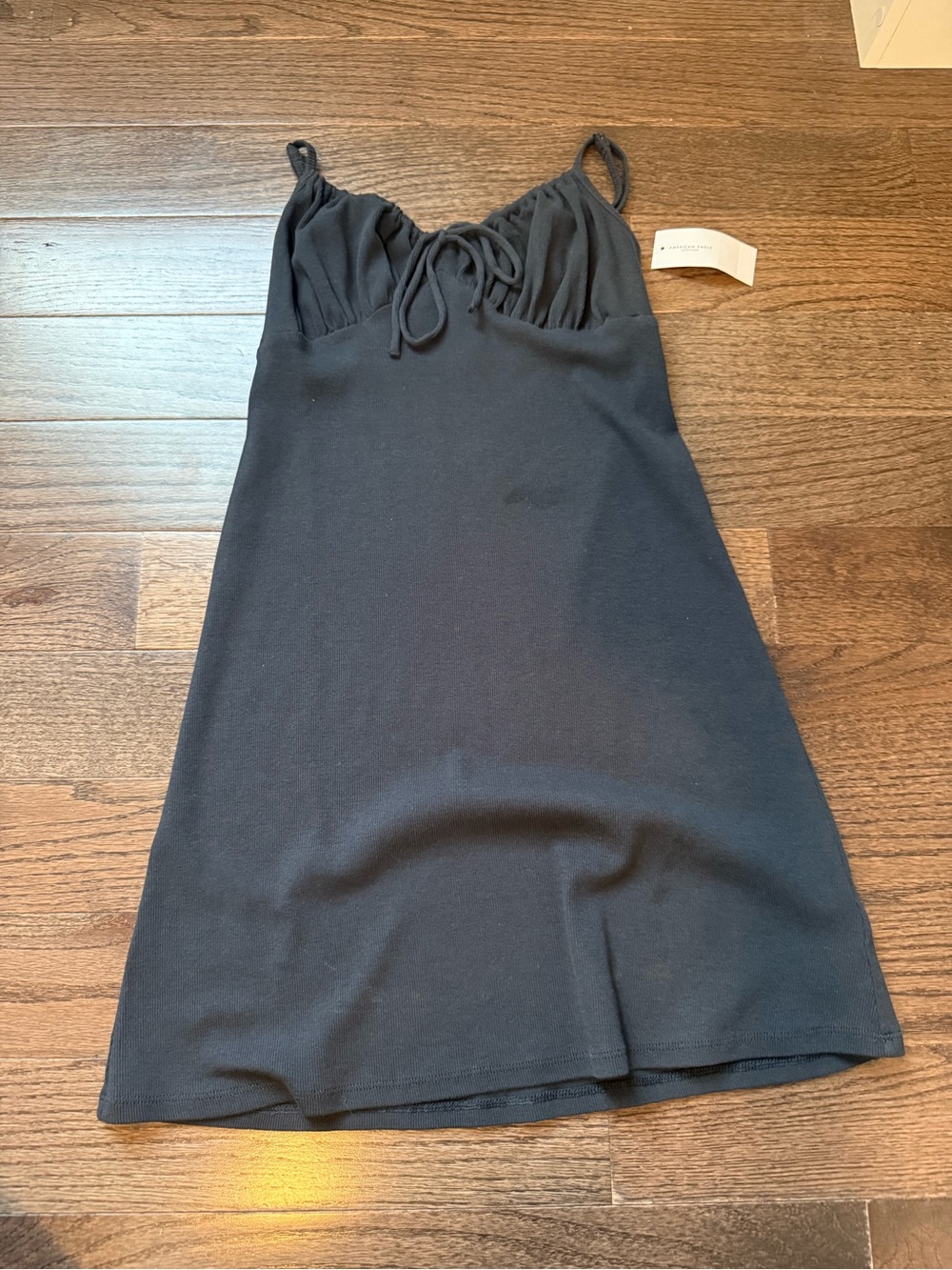 American Eagle Outfitters Black Tie-Front Slip Dress